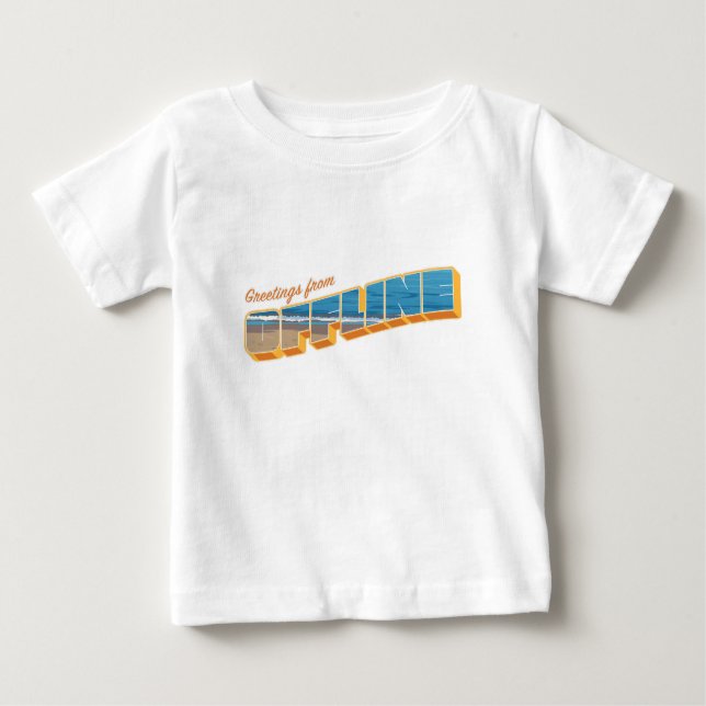 Camiseta Para Bebê Saudações do Offline (Frente)