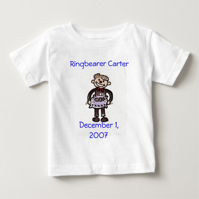 Camiseta Para Bebê scan0014, Ringbearer Carter, 1º de dezembro de 200 (Frente)