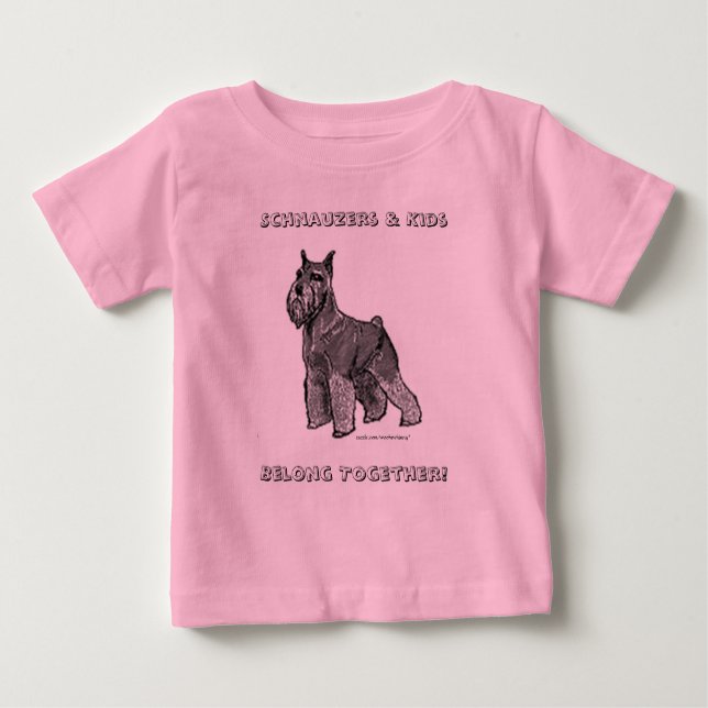 Camiseta Para Bebê Schnauzer (Frente)