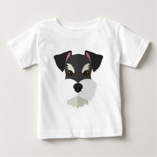 Camiseta Para Bebê Schnauzer bonito dos desenhos animados!