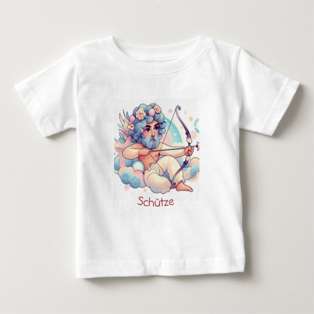 Camiseta Para Bebê Schütze Sternzeichen Kunst  (Frente)
