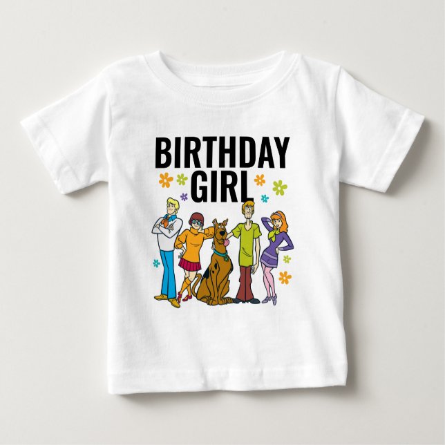 Camiseta Para Bebê Scooby-Doo e Gang Birthday Girl (Frente)
