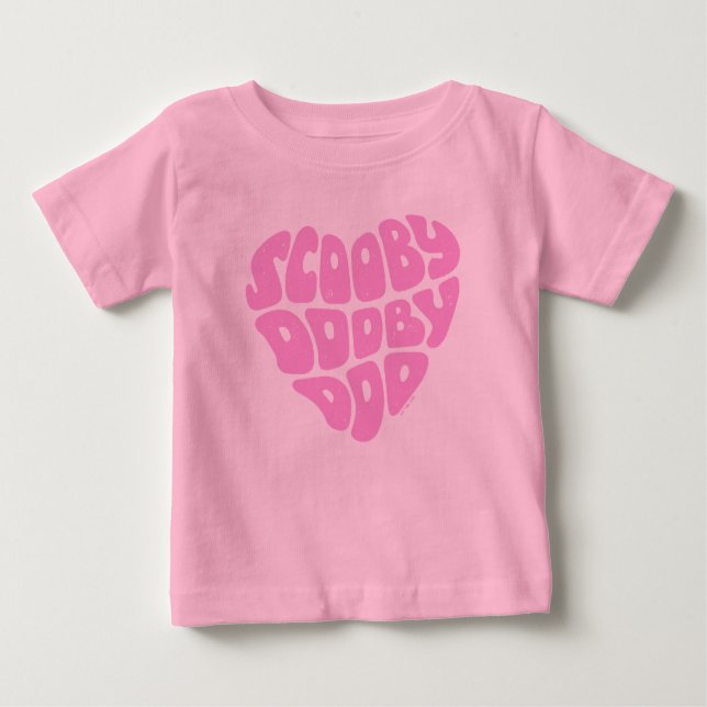 Camiseta Para Bebê Scooby Dooby Doo Heart (Frente)