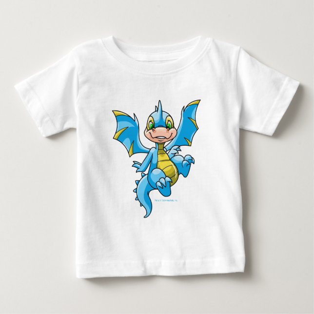 Camiseta Para Bebê Scorchio azul curioso (Frente)