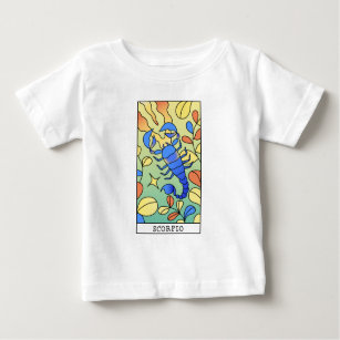 Camiseta Para Bebê Scorpio Zodiac - Sinal Abstrato Art Vintage
