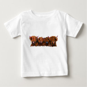 Camiseta Para Bebê SCoTTiSH do impressão da vaca das montanhas 'os