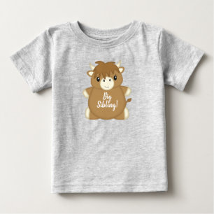 Camiseta Para Bebê Scottish Highland Cow Chá de fraldas Green
