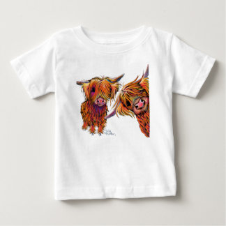 Camiseta Para Bebê Scottish Highland Cows ‘ LoLLY & Pop ’