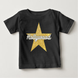 Camiseta Para Bebê Script Boulevard Hollywood e Star Baby T-Shirt