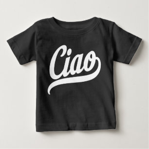 Camiseta Para Bebê Script Ciao (Branco)