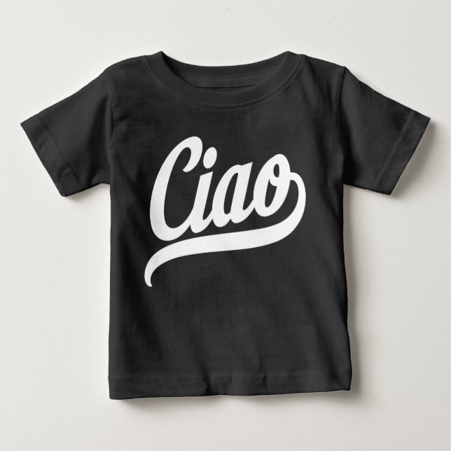 Camiseta Para Bebê Script Ciao (Branco) (Frente)
