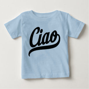 Camiseta Para Bebê Script Ciao (Preto)