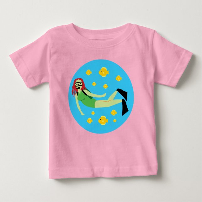 Camiseta Para Bebê Scuba Diver (Frente)