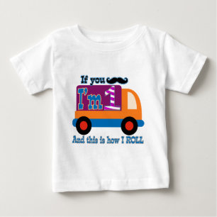 Camiseta Para Bebê Se você bigode eu sou um e é assim que eu rolo