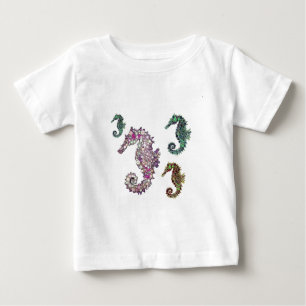 Camiseta Para Bebê Seacavalos Art de LeahG
