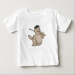Camiseta Para Bebê Seal as Painter with Paint brush<br><div class="desc">This design is the perfect gift for a birthday,  Christmas and other celebrations. It is suitable for women,  men and kids.</div>