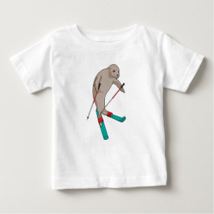Camiseta Para Bebê Seal Skier Ski