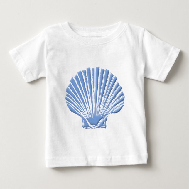 Camiseta Para Bebê Seashell azul (Frente)