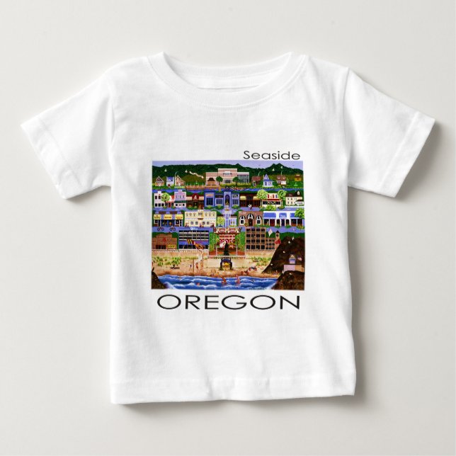 Camiseta Para Bebê Seaside Oregon (Frente)