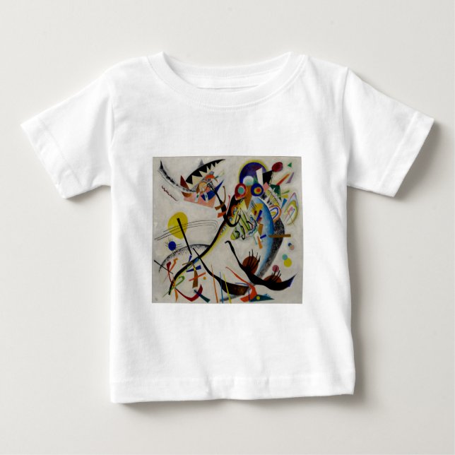 Camiseta Para Bebê Segmento Azul de Kandinsky (Frente)