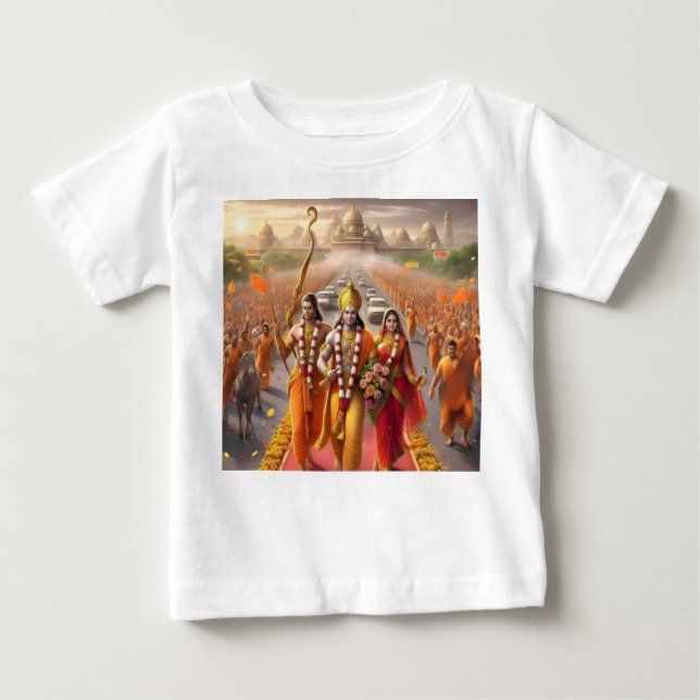 Camiseta Para Bebê Segmentos divinos: Abrace o poder de Lord Ram (Frente)