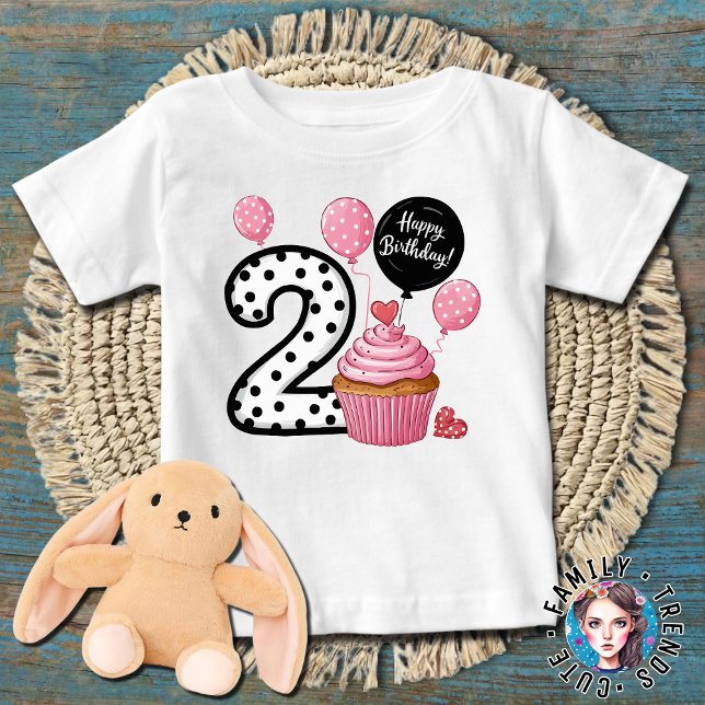 Camiseta Para Bebê segundo aniversário Bake Girl (Criador carregado)