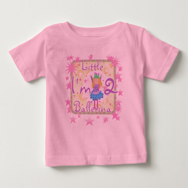 Camiseta Para Bebê Segundo aniversário Ballerina (Frente)