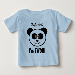 Camiseta Para Bebê Segundo aniversário bienal com panda V03C