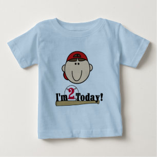Camiseta Para Bebê Segundo aniversário Brunette Baseball