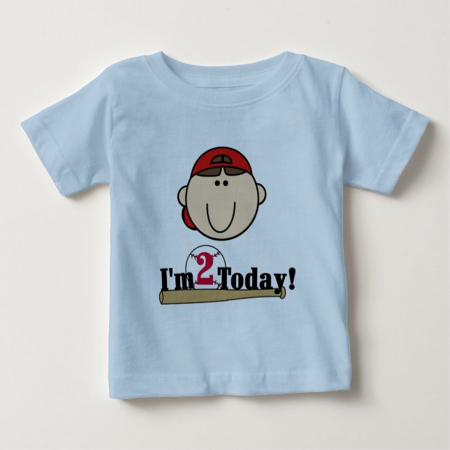 Camiseta Para Bebê Segundo aniversário Brunette Baseball (Frente)