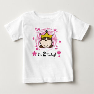 Camiseta Para Bebê Segundo aniversário Brunette Princess