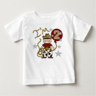 Camiseta Para Bebê Segundo aniversário Cowboy