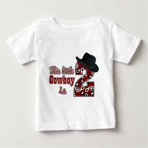 Camiseta Para Bebê Segundo aniversário Cowboy