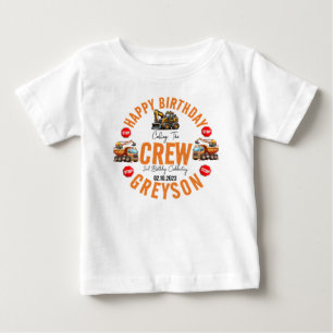 Camiseta Para Bebê Segundo aniversário de Bombeiros de Construção