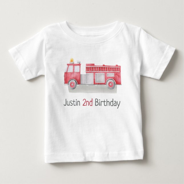 Camiseta Para Bebê segundo aniversário de caminhão (Frente)