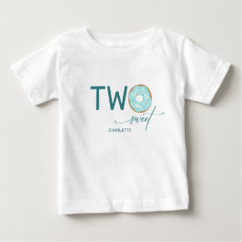 Camiseta Para Bebê Segundo aniversário de duas Foscos de chá doce