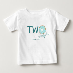 Camiseta Para Bebê Segundo aniversário de duas Foscos de chá doce