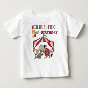 Camiseta Para Bebê Segundo aniversário do circo