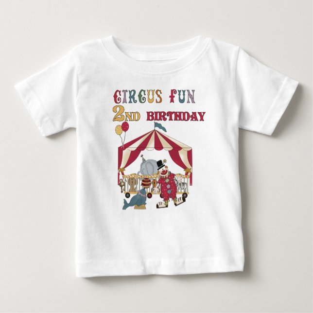Camiseta Para Bebê Segundo aniversário do circo (Frente)