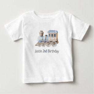 Camiseta Para Bebê Segundo aniversário do trem Chugga Dois T-Shirt