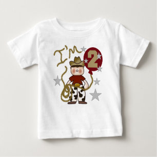 Camiseta Para Bebê Segundo aniversário do vaqueiro