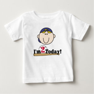 Camiseta Para Bebê Segundo aniversário louro do basebol