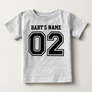 Camiseta Para Bebê Segundo aniversário (o nome customizável do beb