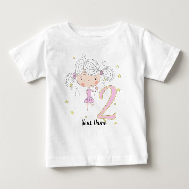 Camiseta Para Bebê segundo aniversário Princesa Toddler T-shirt (Frente)