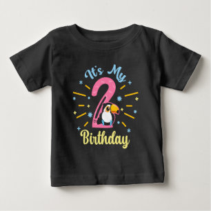 Camiseta Para Bebê Segundo aniversário Turiano Bonito, Rapariga de Na