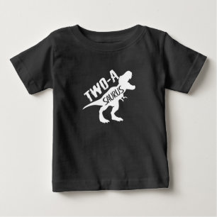 Camiseta Para Bebê segundo de Dinossauro Dois-A-Saurus, segundo anive
