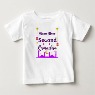 Camiseta Para Bebê Segundo Ramadã Nome Personalizado