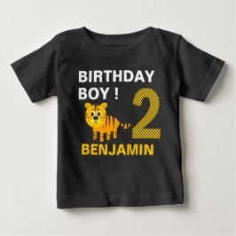 Camiseta Para Bebê Segundo Tigre - Segunda Festa de aniversário