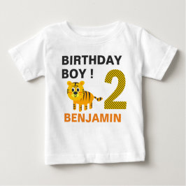 Camiseta Para Bebê Segundo Tigre - Segunda Festa de aniversário