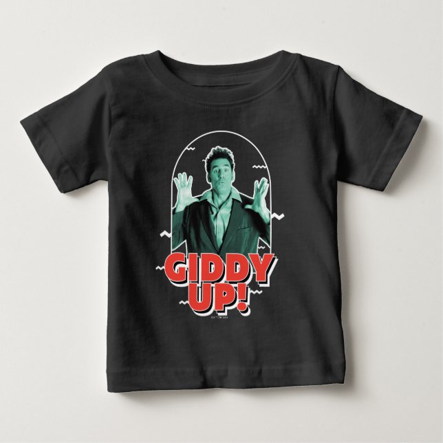 Camiseta Para Bebê Seinfeld | Kramer - Giddy Up! (Frente)